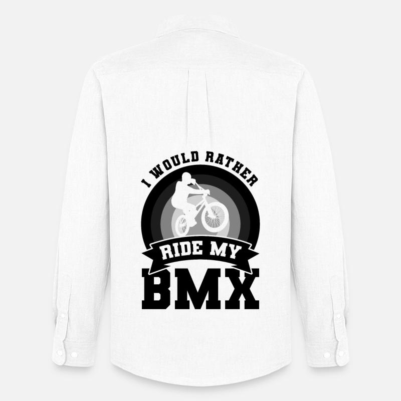 BMX Radfahrer - Männer Oxford Hemd von Stanley/Stella - Weiß