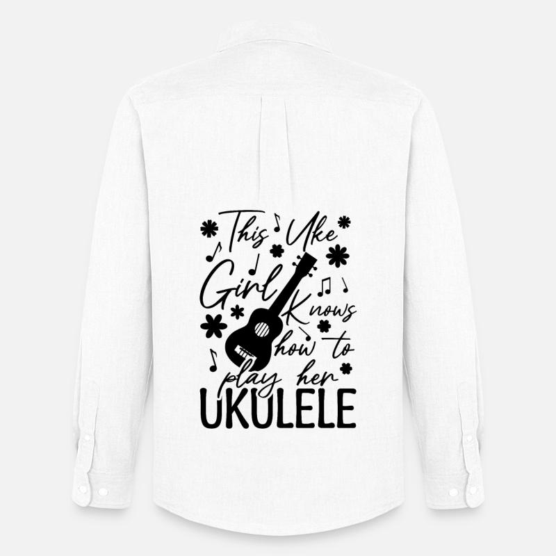 Ukulele Mädchen - Männer Oxford Hemd von Stanley/Stella - Weiß