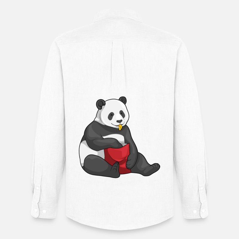 Panda Chips Chipstüte - Männer Oxford Hemd von Stanley/Stella - Weiß