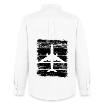 Airplanes - Men's Oxford Shirt by Stanley/Stella - white - Back - AI Model Male 185 dark (185cm)