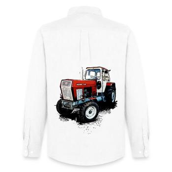 Fortschritt Tractor ZT 300 - Men's Oxford Shirt by Stanley/Stella - white - Back - AI Model Male 185 dark (185cm)