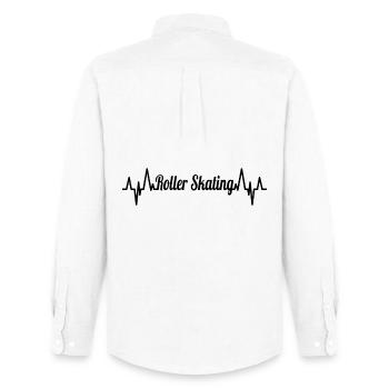 Ligne de coeur de patin à roulettes - Chemise Oxford homme Stanley/Stella - blanc - Dos - AI Model Male 185 dark (185cm)