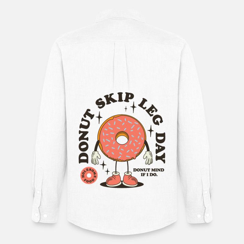 Donut skip leg day - Männer Oxford Hemd von Stanley/Stella - Weiß