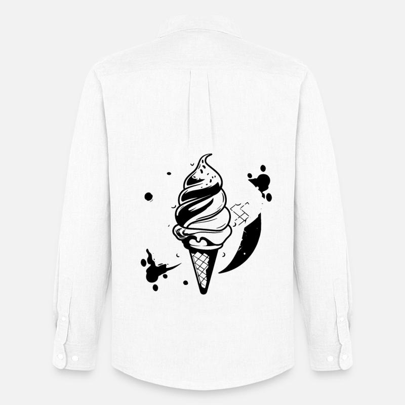 Eiscreme Grafik - Männer Oxford Hemd von Stanley/Stella - Weiß