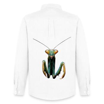 Gottesanbeterin Praying Mantis Liebe Fangschrecken - Männer Oxford Hemd von Stanley/Stella - Weiß - Hinten - AI Model Male 185 dark (185cm)