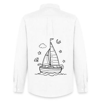 Dessin animé Voile - Chemise Oxford homme Stanley/Stella - blanc - Dos - AI Model Male 185 dark (185cm)