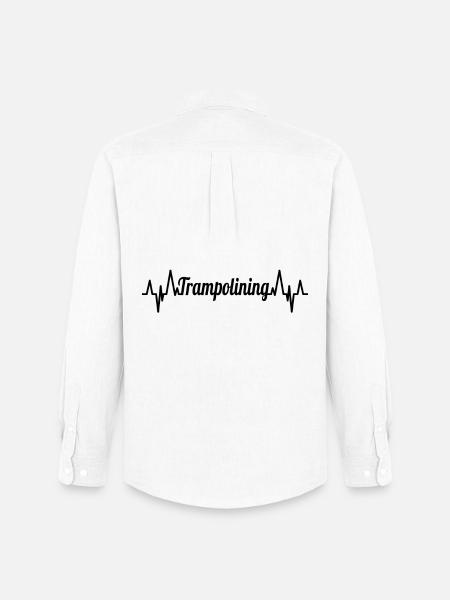 Trampoline Jumping ECG Heart Line - Men's Oxford Shirt by Stanley/Stella - white