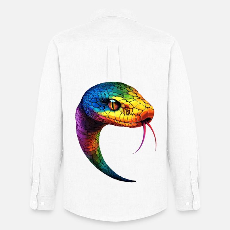 Schlange Python Kobra Mamba Klapperschlange Snake - Männer Oxford Hemd von Stanley/Stella - Weiß