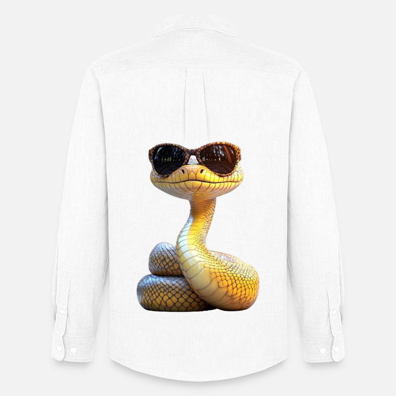 Schlange Python Kobra Mamba Klapperschlange Snake - Männer Oxford Hemd von Stanley/Stella - Weiß