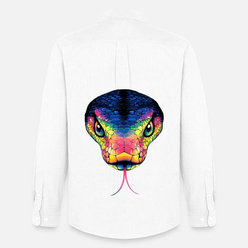 Schlange Python Kobra Mamba Klapperschlange Snake - Männer Oxford Hemd von Stanley/Stella - Weiß