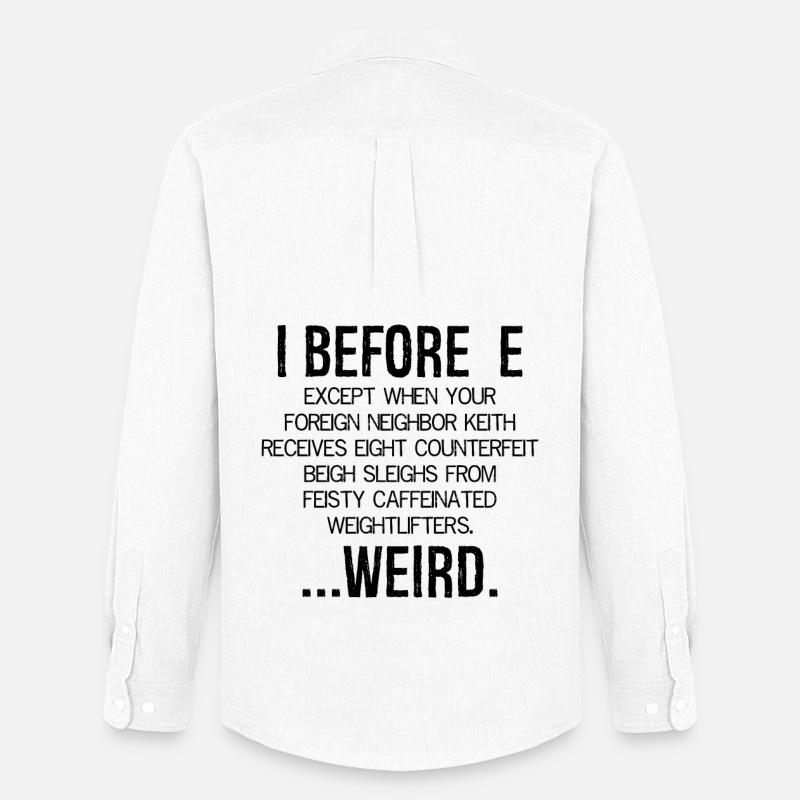 I Before E Weird - Männer Oxford Hemd von Stanley/Stella - Weiß