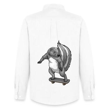 Skunk Skater Skateboard - Men's Oxford Shirt by Stanley/Stella - white - Back - AI Model Male 185 dark (185cm)