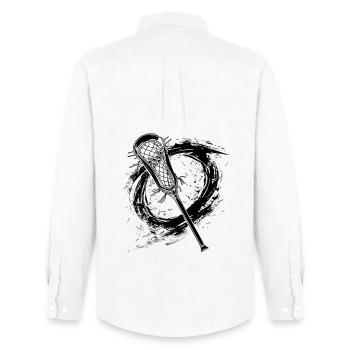 Lacrosse Sticks - Men's Oxford Shirt by Stanley/Stella - white - Back - AI Model Male 185 dark (185cm)