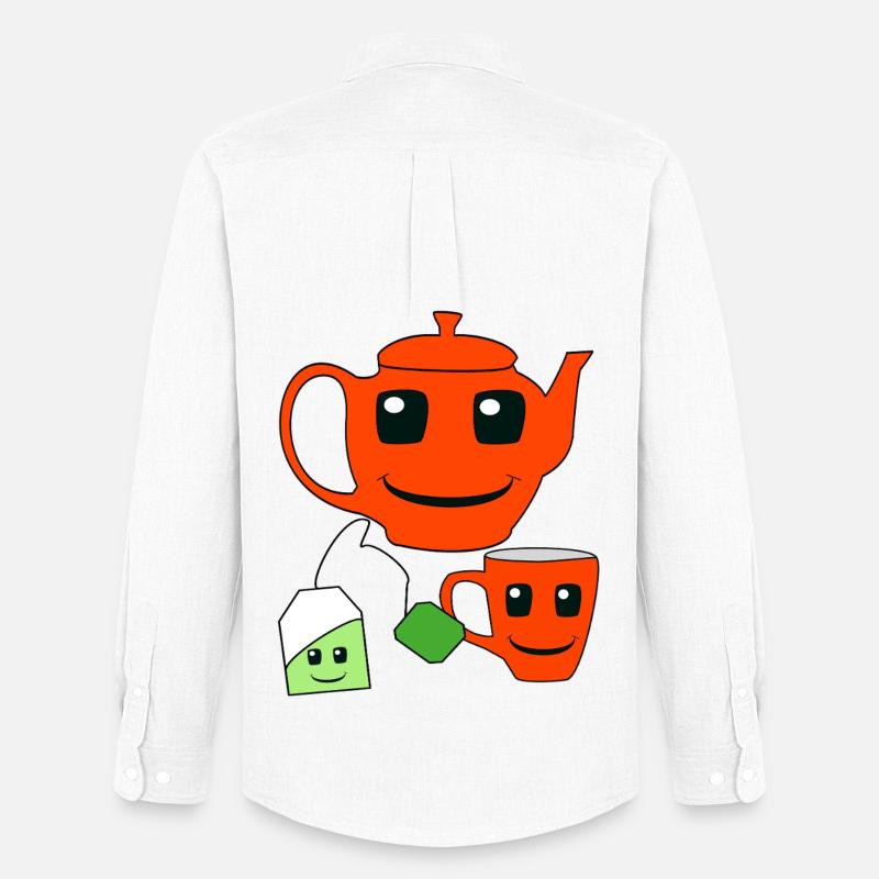Teekanne Tee Tasse Teebeutel - Männer Oxford Hemd von Stanley/Stella - Weiß