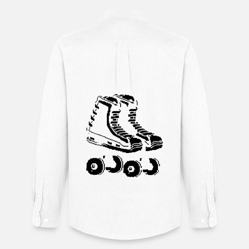 Roller Skates Pixel Kunst - Männer Oxford Hemd von Stanley/Stella - Weiß