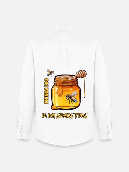 Beekeeper Things I Do In My Spare Time Funny Gift - Men's Oxford Shirt by Stanley/Stella - white