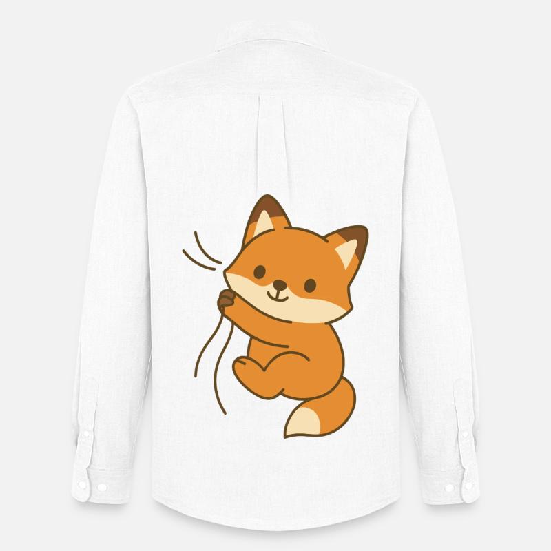 Cozy Fox Cub - Männer Oxford Hemd von Stanley/Stella - Weiß