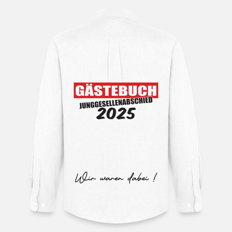 Gästebuch Junggesellenabschied 2025 - Männer Oxford Hemd von Stanley/Stella - Weiß