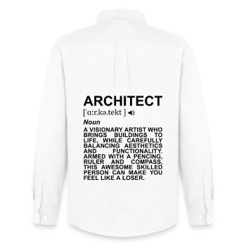 Signification de l’architecte - Chemise Oxford homme Stanley/Stella - blanc - Dos - AI Model Male 185 dark (185cm)