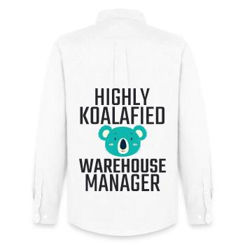 Warehouse Manager Koalafied - Men's Oxford Shirt by Stanley/Stella - white - Back - AI Model Male 185 dark (185cm)