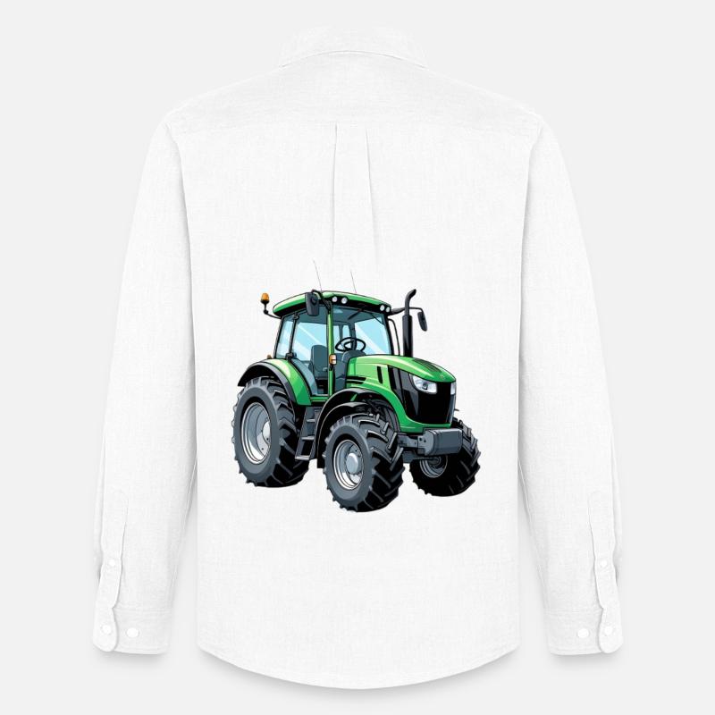 Grüner Traktor mit moderner Ästhetik - Männer Oxford Hemd von Stanley/Stella - Weiß