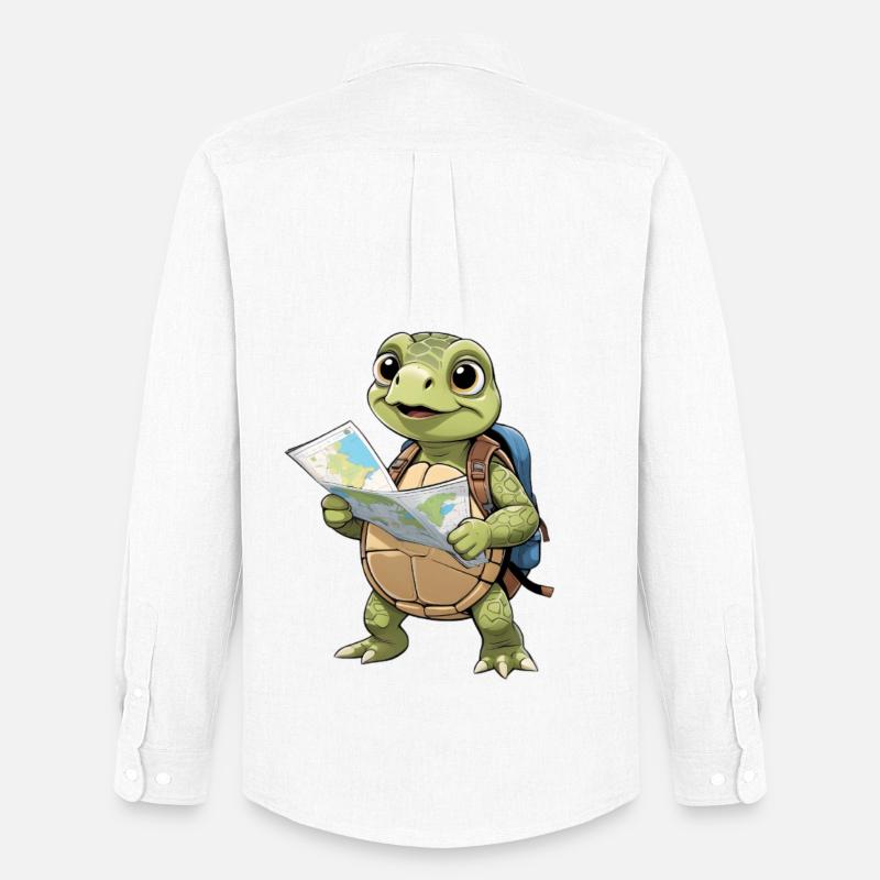 Abenteuertrend Schildkrötenreise - Männer Oxford Hemd von Stanley/Stella - Weiß