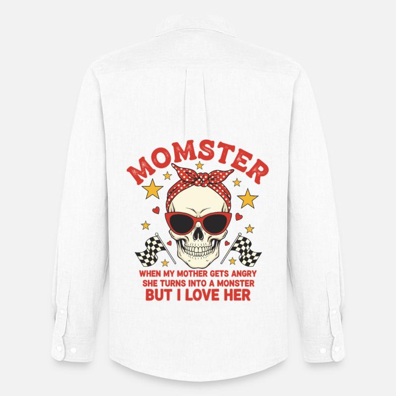 Monstermutter mit retro Skulls Design - Männer Oxford Hemd von Stanley/Stella - Weiß
