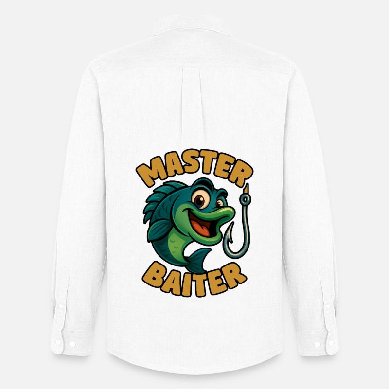 Master Baiter – witziges Angler-Wortspiel - Männer Oxford Hemd von Stanley/Stella - Weiß