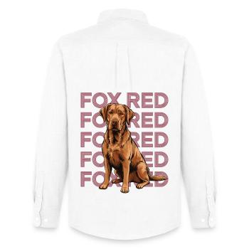 Fox Red Labrador Porträt - Männer Oxford Hemd von Stanley/Stella - Weiß - Hinten - AI Model Male 185 dark (185cm)