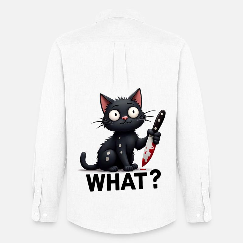 WHAT? Killer-Katze - Männer Oxford Hemd von Stanley/Stella - Weiß