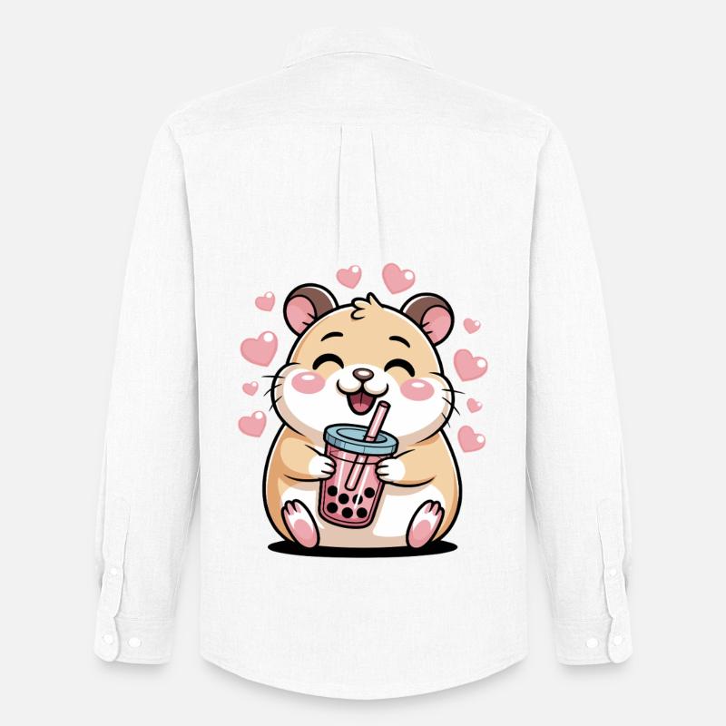 Kawaii Bubble Tee Hamster Boba Tee - Männer Oxford Hemd von Stanley/Stella - Weiß