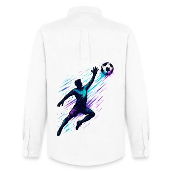 Fußball Torwart Parade Dynamische Aktion - Männer Oxford Hemd von Stanley/Stella - Weiß - Hinten - AI Model Male 185 dark (185cm)