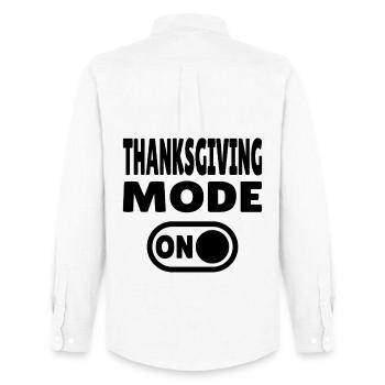 Thanksgiving Mode ON - Men's Oxford Shirt by Stanley/Stella - white - Back - AI Model Male 185 dark (185cm)