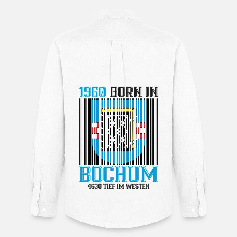 1960 Bochum Schild Emblem - Männer Oxford Hemd von Stanley/Stella - Weiß