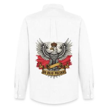 For Poland Into Battle Eagle - Men's Oxford Shirt by Stanley/Stella - white - Back - AI Model Male 185 dark (185cm)
