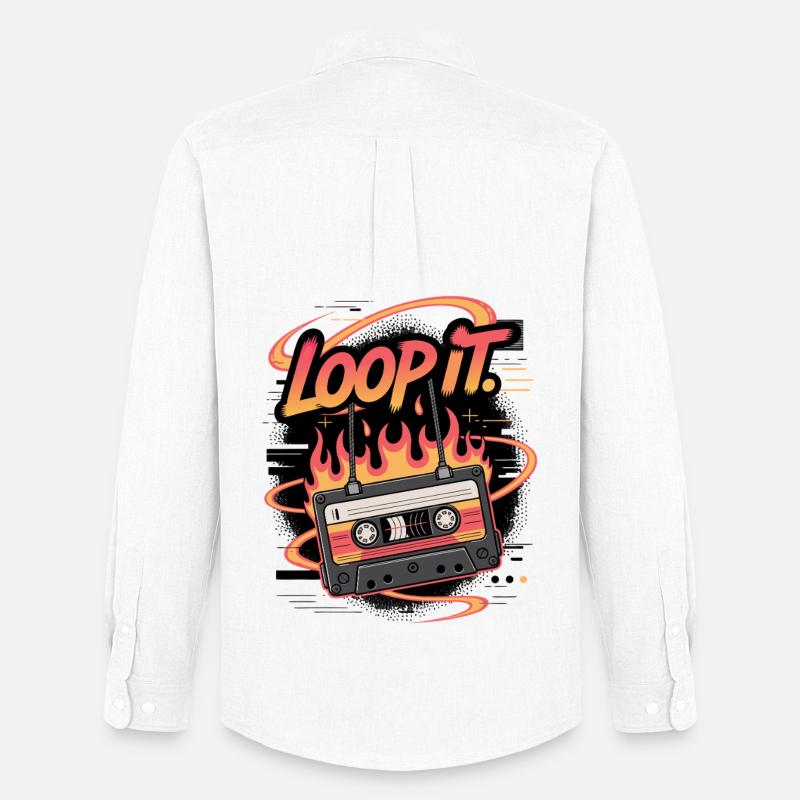 Retro Kassette Loop It Musikdesign - Männer Oxford Hemd von Stanley/Stella - Weiß