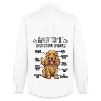 Cocker Spaniel: Die wahre Anatomie - Männer Oxford Hemd von Stanley/Stella - Weiß - Hinten - AI Model Male 185 dark (185cm)