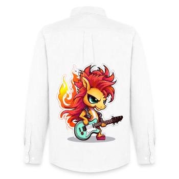 Frange jupe flamboyante avec guitare - Chemise Oxford homme Stanley/Stella - blanc - Dos - AI Model Male 185 dark (185cm)