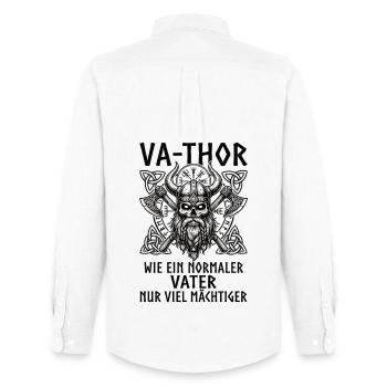 VA-THOR – Wie ein Papa, nur mächtiger - Männer Oxford Hemd von Stanley/Stella - Weiß - Hinten - AI Model Male 185 dark (185cm)
