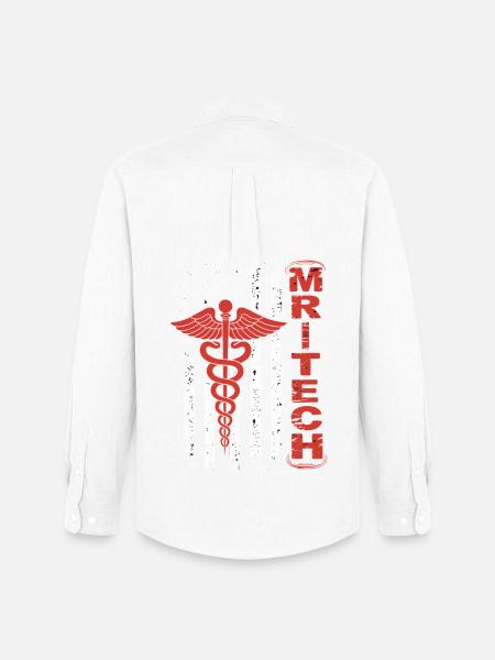 Red MedTech Caduceus Flag - Men's Oxford Shirt by Stanley/Stella - white