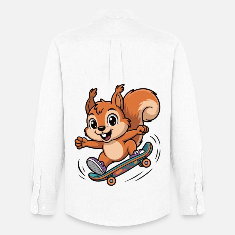 Skate-Eichhörnchen Sprinter - Männer Oxford Hemd von Stanley/Stella - Weiß