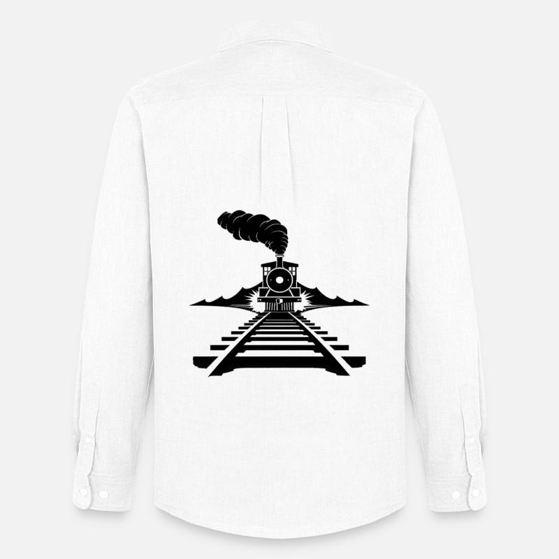 Eisenbahn Skizze - Männer Oxford Hemd von Stanley/Stella - Weiß