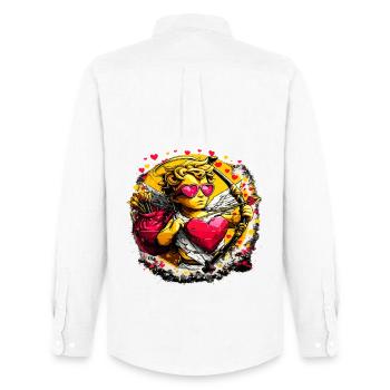 Arc de cœur graffiti de Cupidon - Chemise Oxford homme Stanley/Stella - blanc - Dos - AI Model Male 185 dark (185cm)