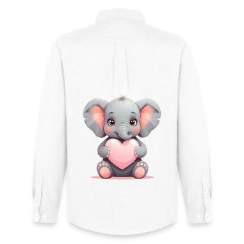 Kleiner Elefant Herzzauber - Männer Oxford Hemd von Stanley/Stella - Weiß - Hinten - AI Model Male 185 dark (185cm)