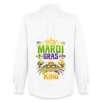 Mardi Gras King Mask Splendor - Men's Oxford Shirt by Stanley/Stella - white - Back - AI Model Male 185 dark (185cm)