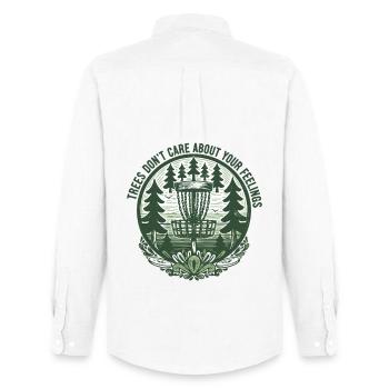 Trees Dont Care About Your Feelings Disc Golf - Men's Oxford Shirt by Stanley/Stella - white - Back - AI Model Male 185 dark (185cm)