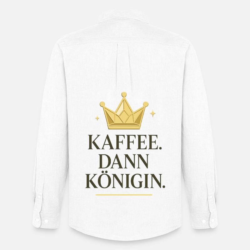 kaffee dann königin, kaffeekrone - Männer Oxford Hemd von Stanley/Stella - Weiß