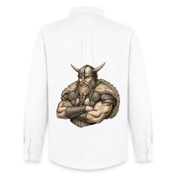 Viking Viking Legend Sailor Odin Raven Fighter - Men's Oxford Shirt by Stanley/Stella - white - Back - AI Model Male 185 dark (185cm)