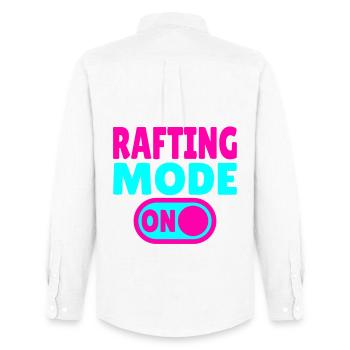 Mode rafting activé – Eaux vives en canot pneumatique - Chemise Oxford homme Stanley/Stella - blanc - Dos - AI Model Male 185 dark (185cm)