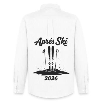 APRES SKI 2026 Fête de Piste d’Hiver - Chemise Oxford homme Stanley/Stella - blanc - Dos - AI Model Male 185 dark (185cm)